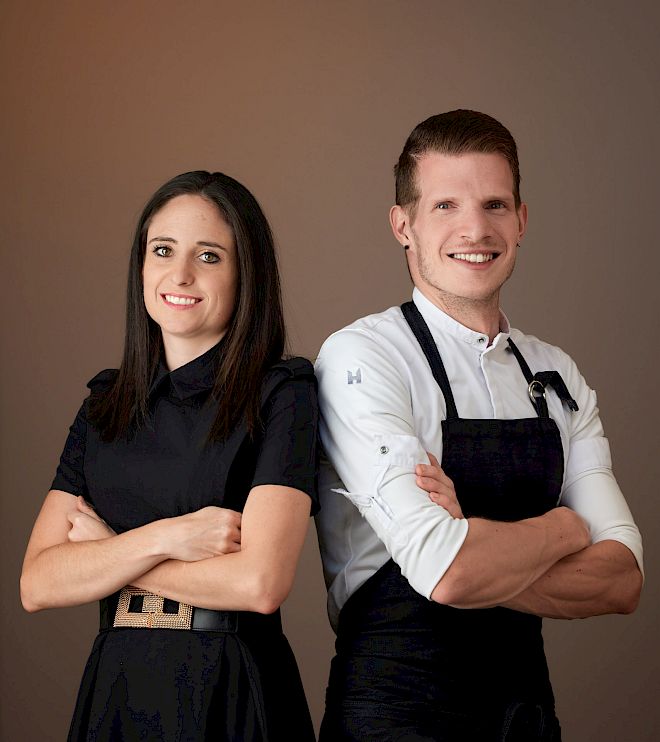 Gastgeber Michaela Mair und Küchenchef Marco Verginer vom Hotel Badia Hill